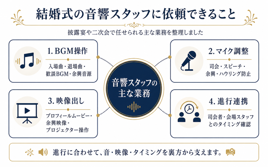 結婚式で音響スタッフに依頼できる業務