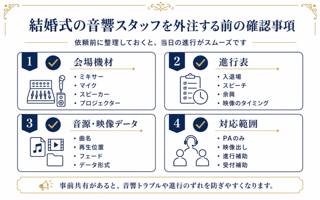 音響スタッフを外注する前に確認したいこと